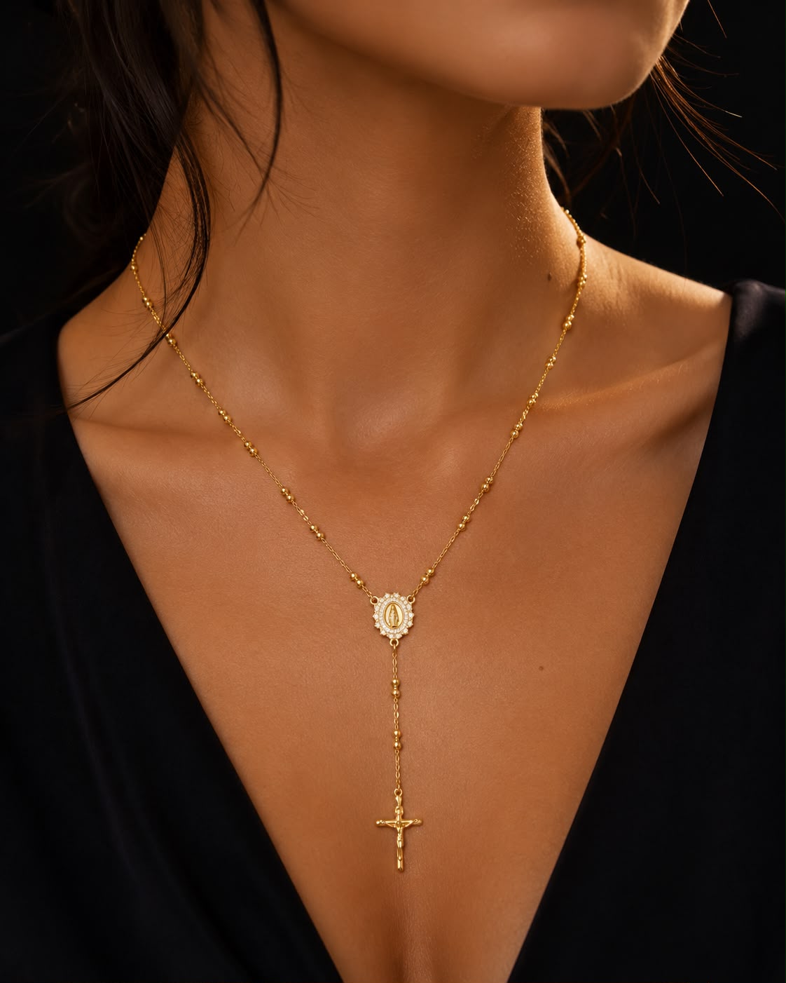 Colier Santa Maria placat cu aur de 14k